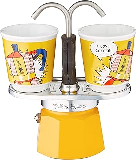 Cafetera italiana Moka espress Bialetti - mini express Lichtenstein, 2 tazas, color amarillo