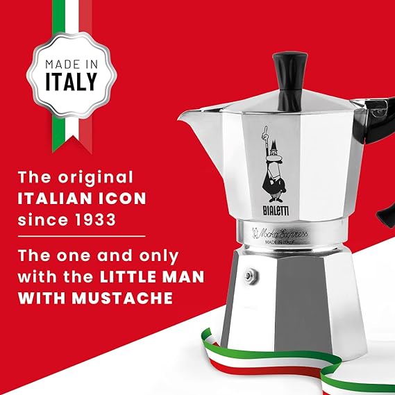 Cafetera italiana Bialetti - marca icónica de Italia